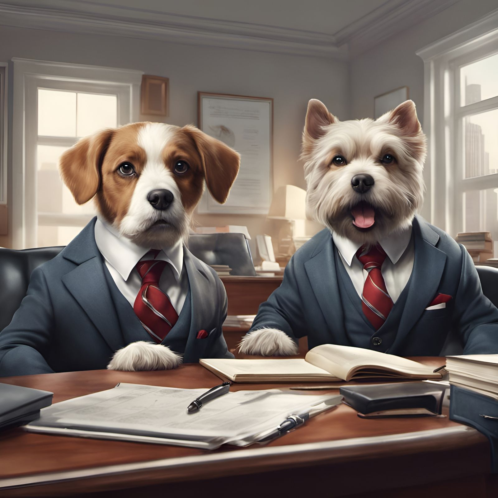 Dogs in Suits: A Digital Office Portrait