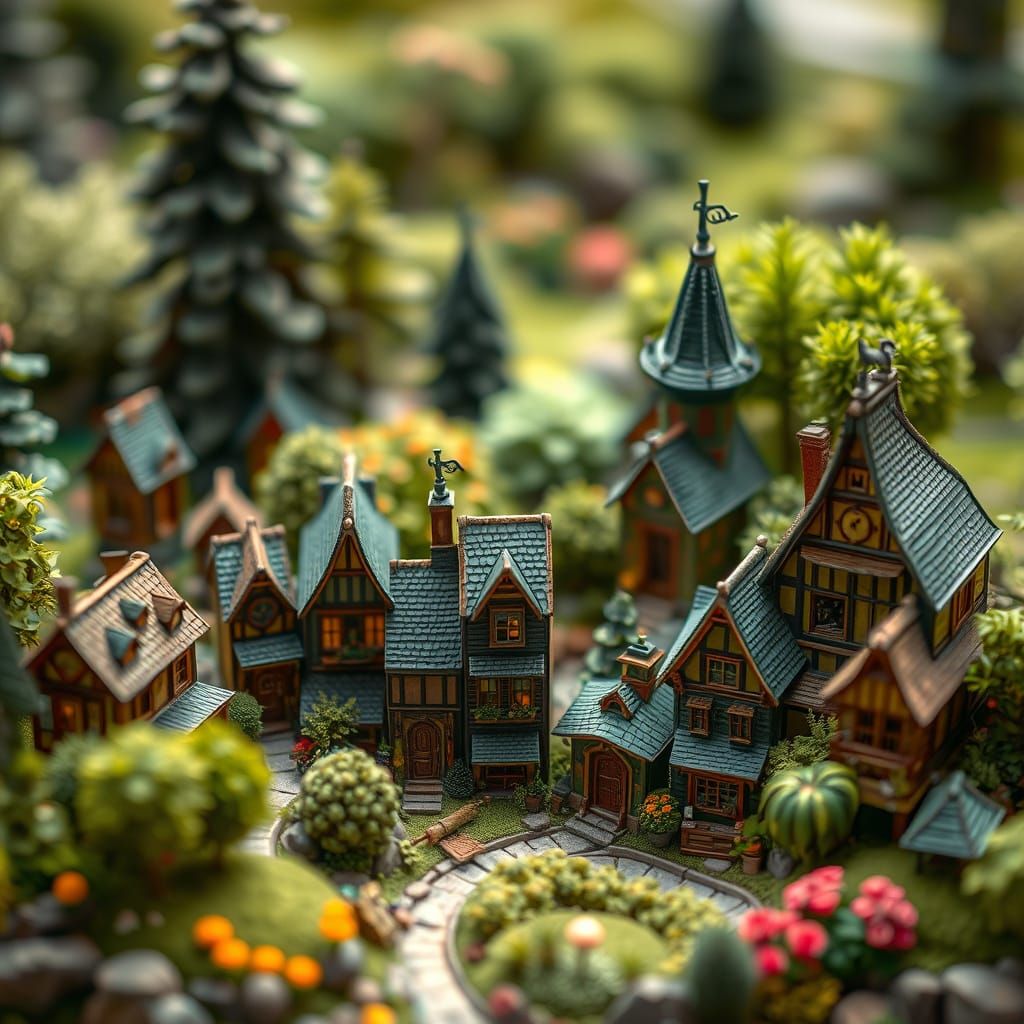 Miniature World: Whimsical Landscapes in Detailed Realism