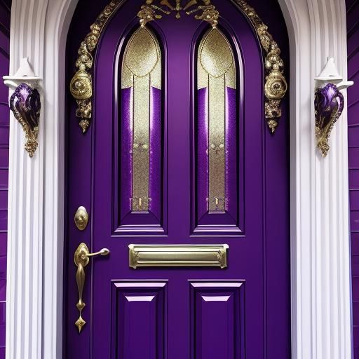 Shiny Ornate Purple Door with Cosmic Tint