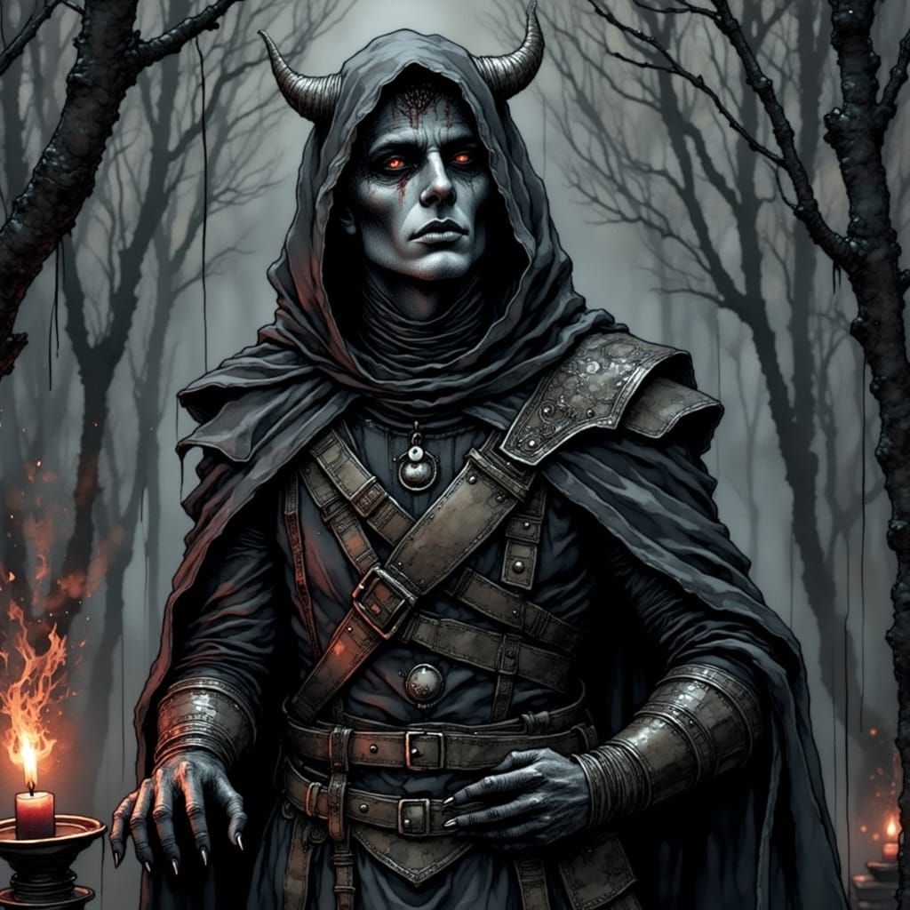 Dark Fantasy Epic in Macabre Style with Vibrant Alcohol Inks