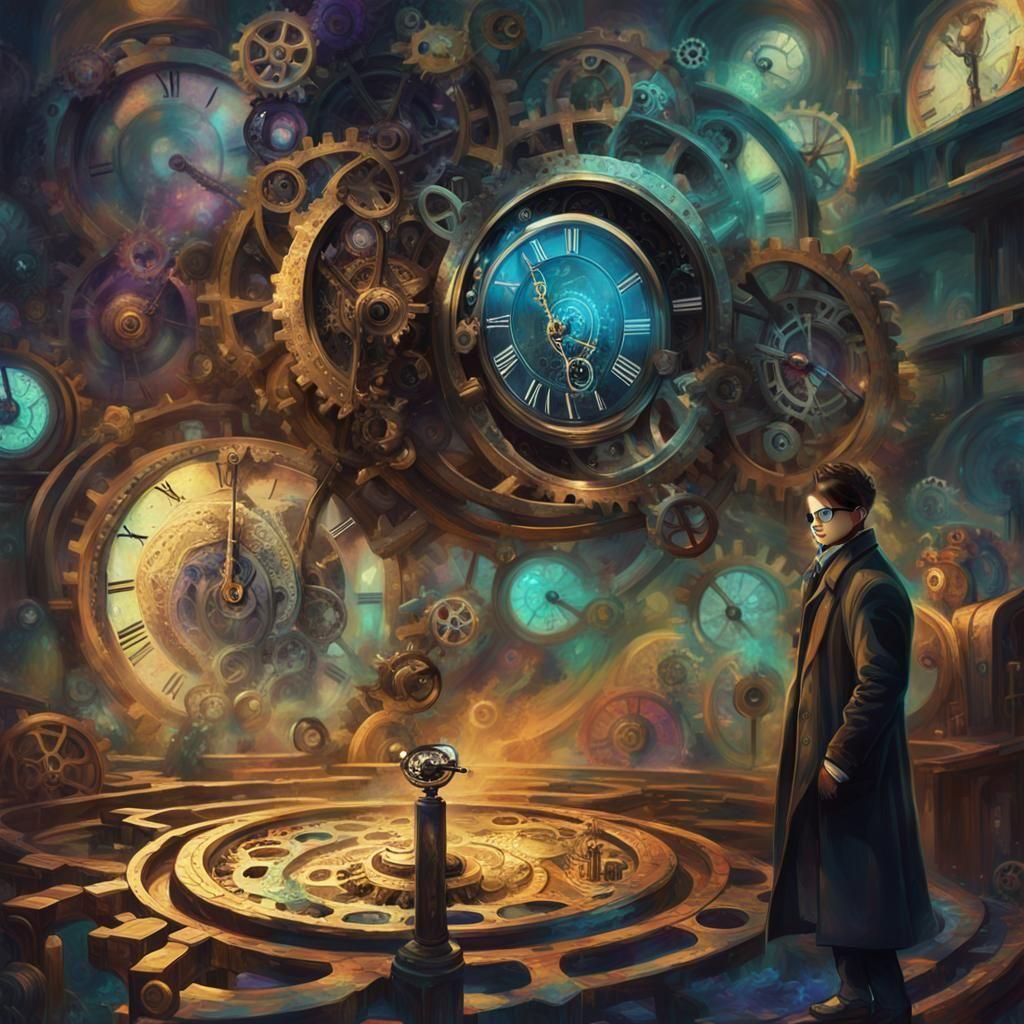 Classic Time Travel Machine in 3D Anime Art