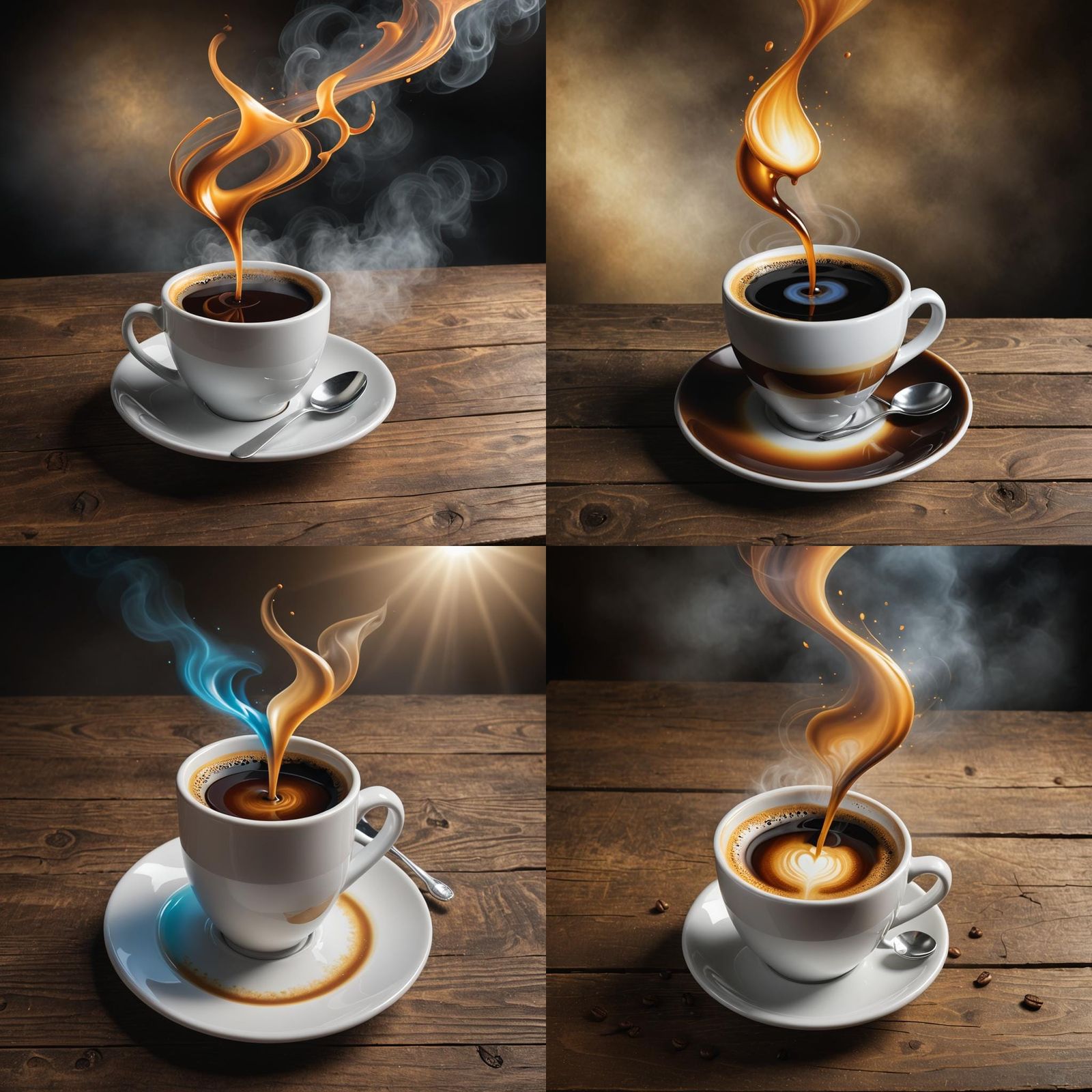 Whimsical Coffee Cup with Magical Aura: 3D Airbrush