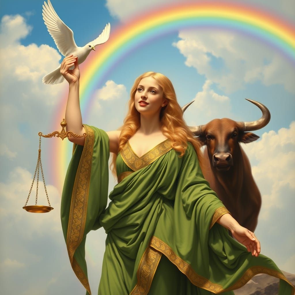 Venus, Goddess of Love, in Bouguereau-Inspired Art