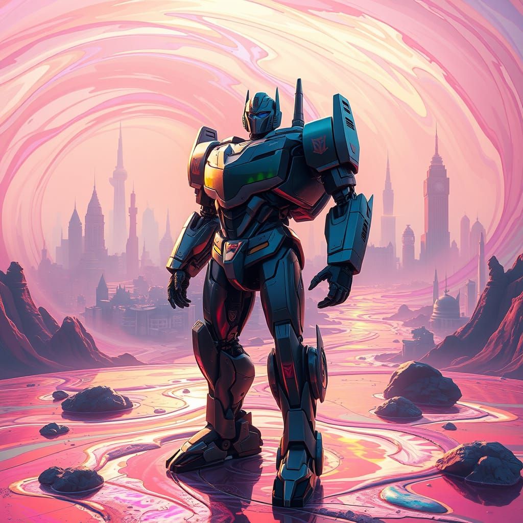 Autobot Mirage in Dreamlike Landscape
