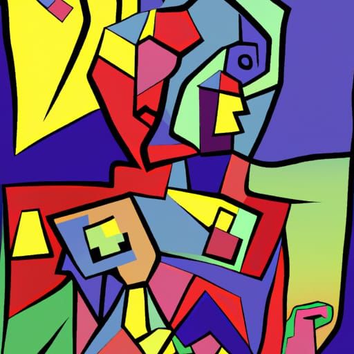 Abstract Cubist Upside-Down Geometric Design