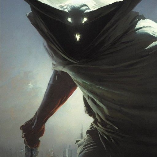 Sinister Moon Knight Oil Painting
