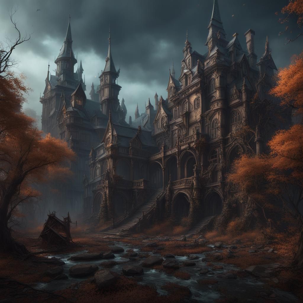 Creepy Fantastical Matte Painting in Deep Color