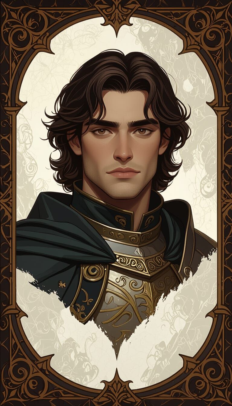 Handsome Knight in Medieval Setting, Digital Art