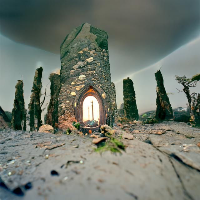 Irish Monastic Ruins in Romantic Style