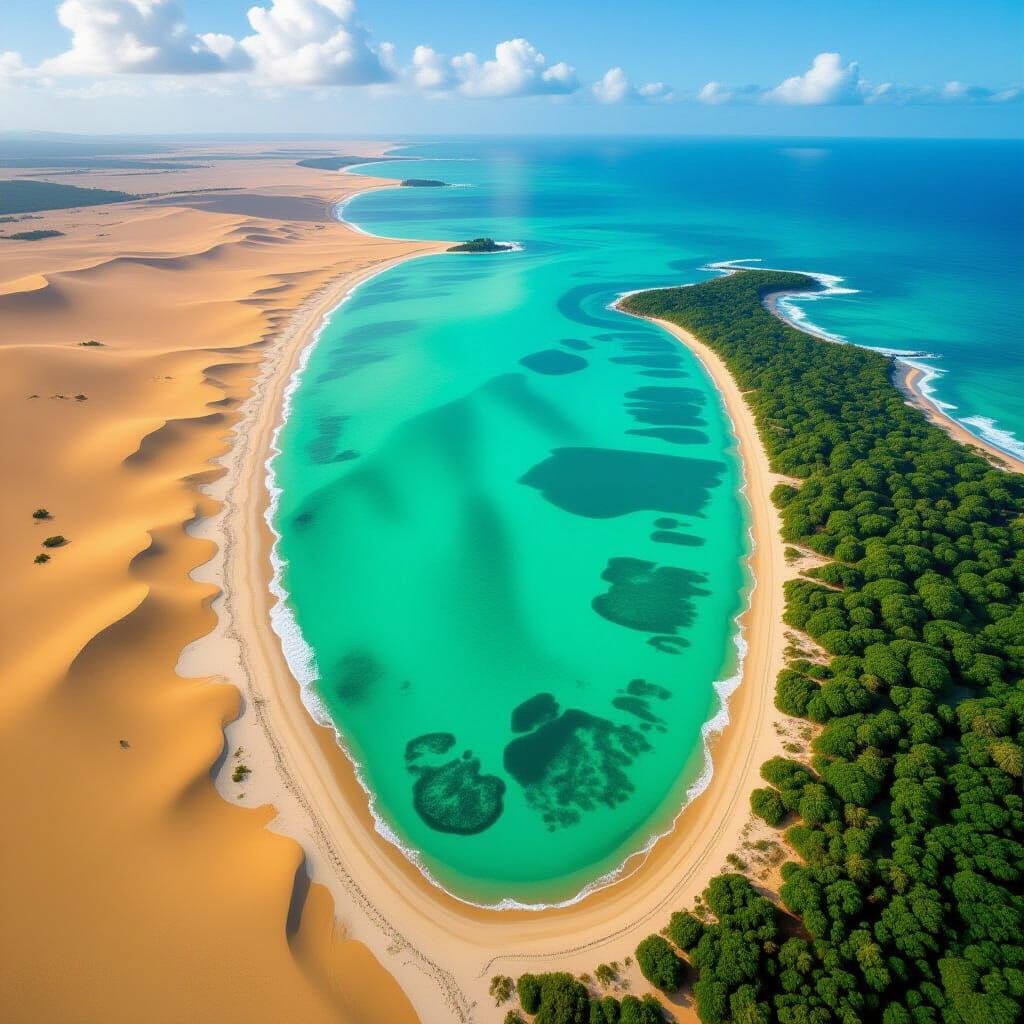 Three opposites: desert, ocean, jungles