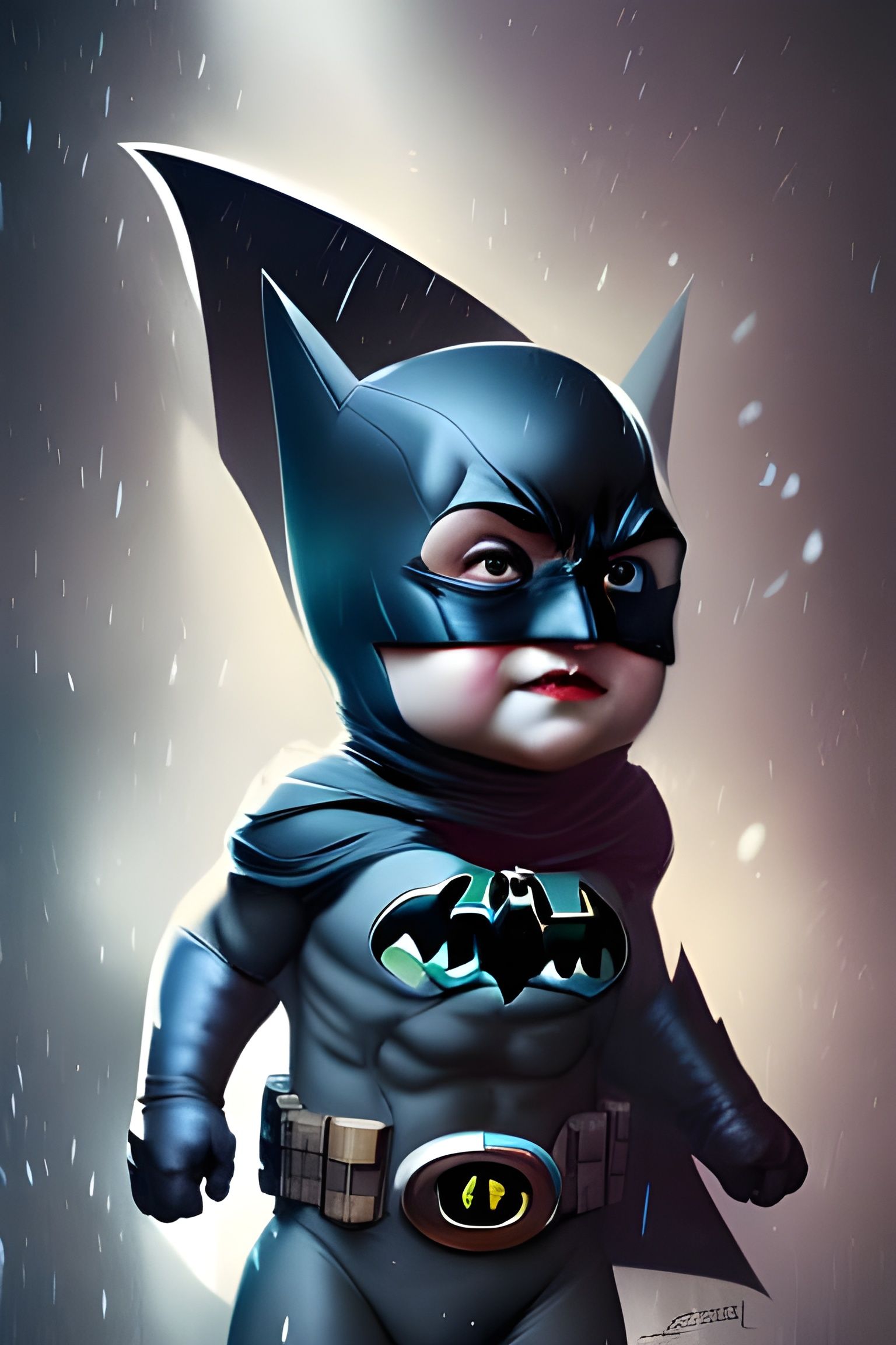 Hyperdetailed Baby Batman Portrait in 8K