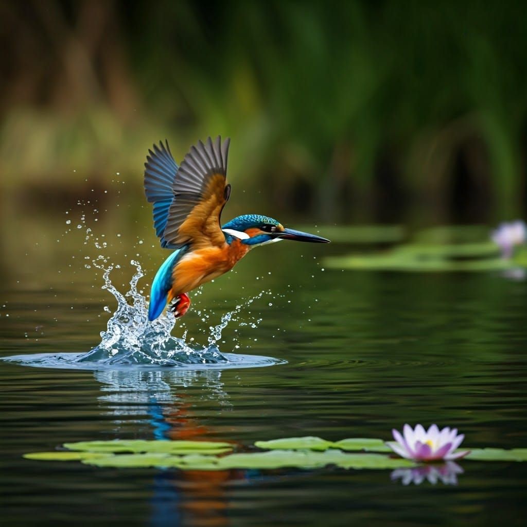 Kingfisher Dive: A Digital Matte Painting