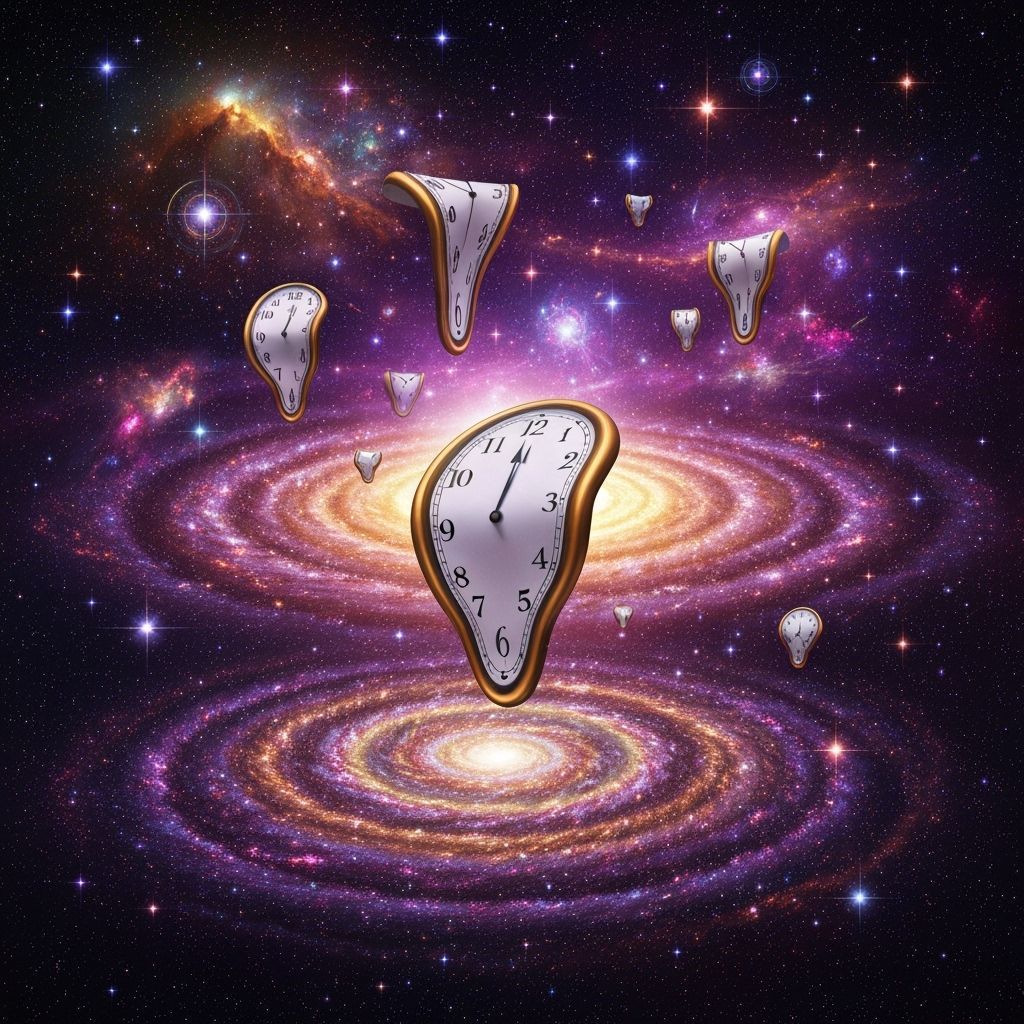 Melting Clocks in Cosmic Galaxy, a Surreal Dreamscape