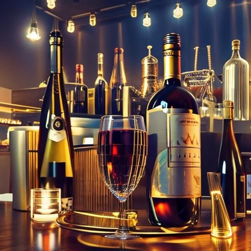 Red Wine and White Wine Glasses: 3D Rendering