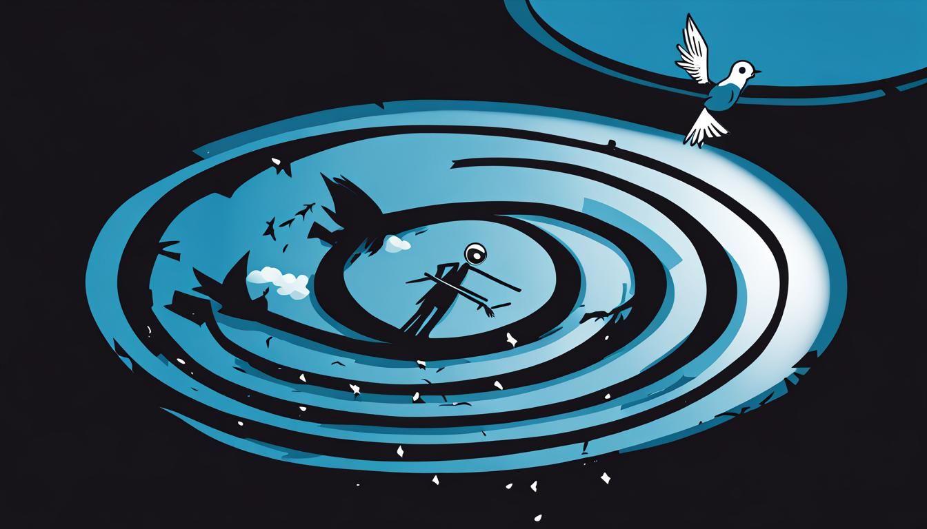 Falling Stick Figure and Eye Target