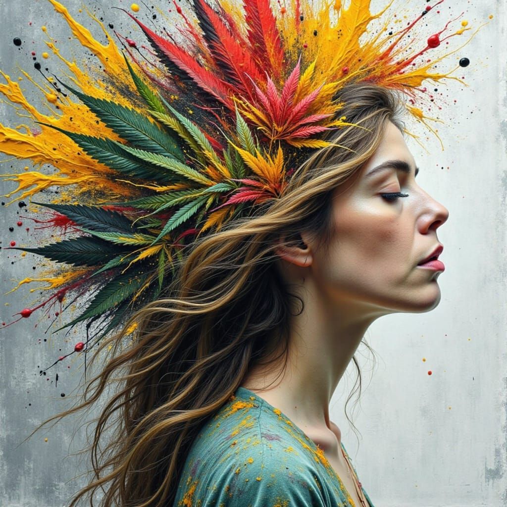 Fairy Portrait with Abstract Graffiti Art Background