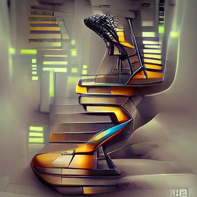 Sci-Fi Staircase: Photorealistic Future Architecture