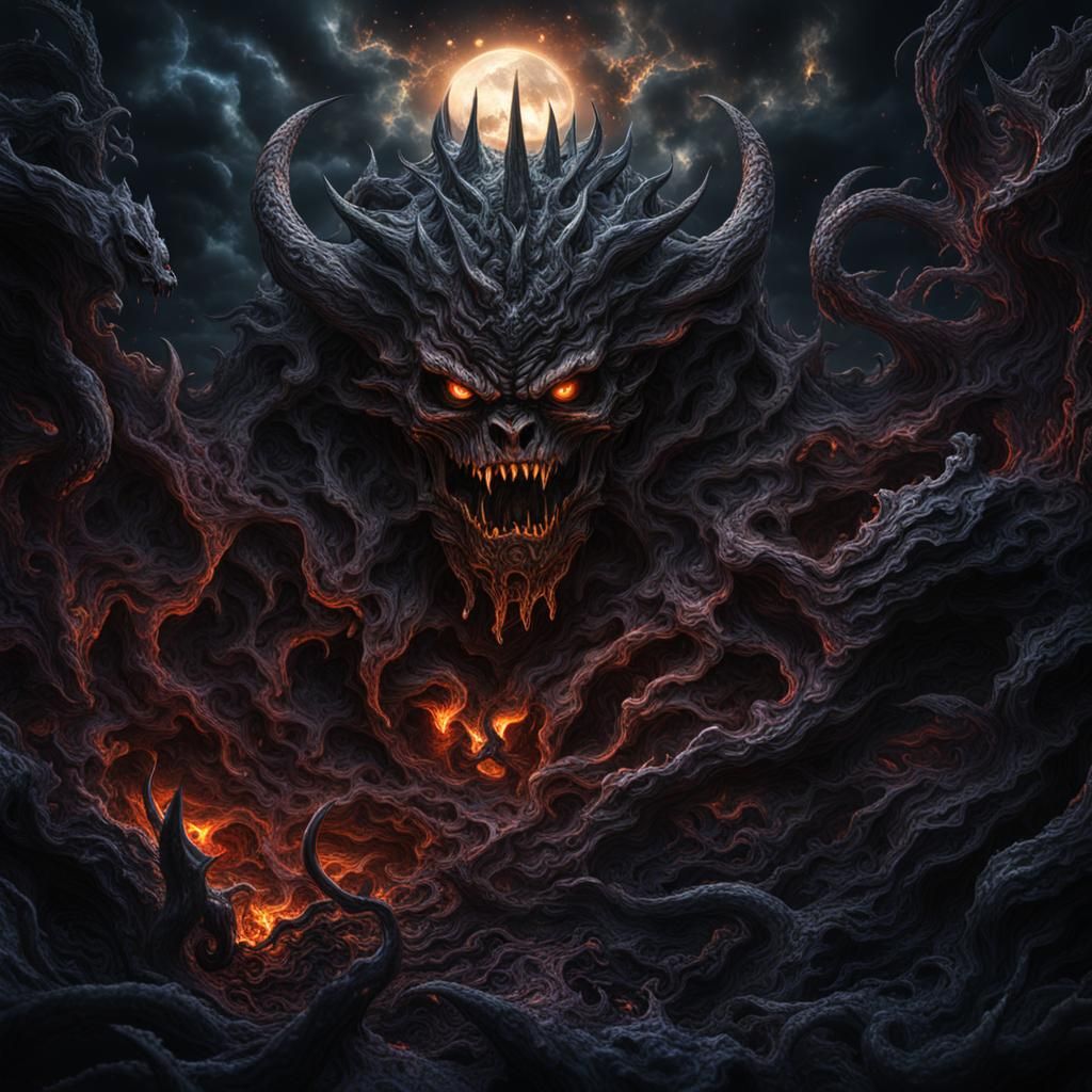 Demons of Night Space: Hyperrealistic Rendering