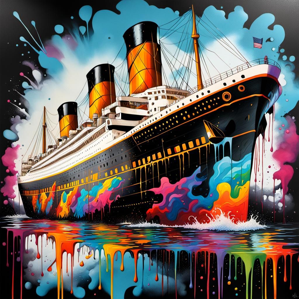 Titanic Graffiti Art in Street Art Style
