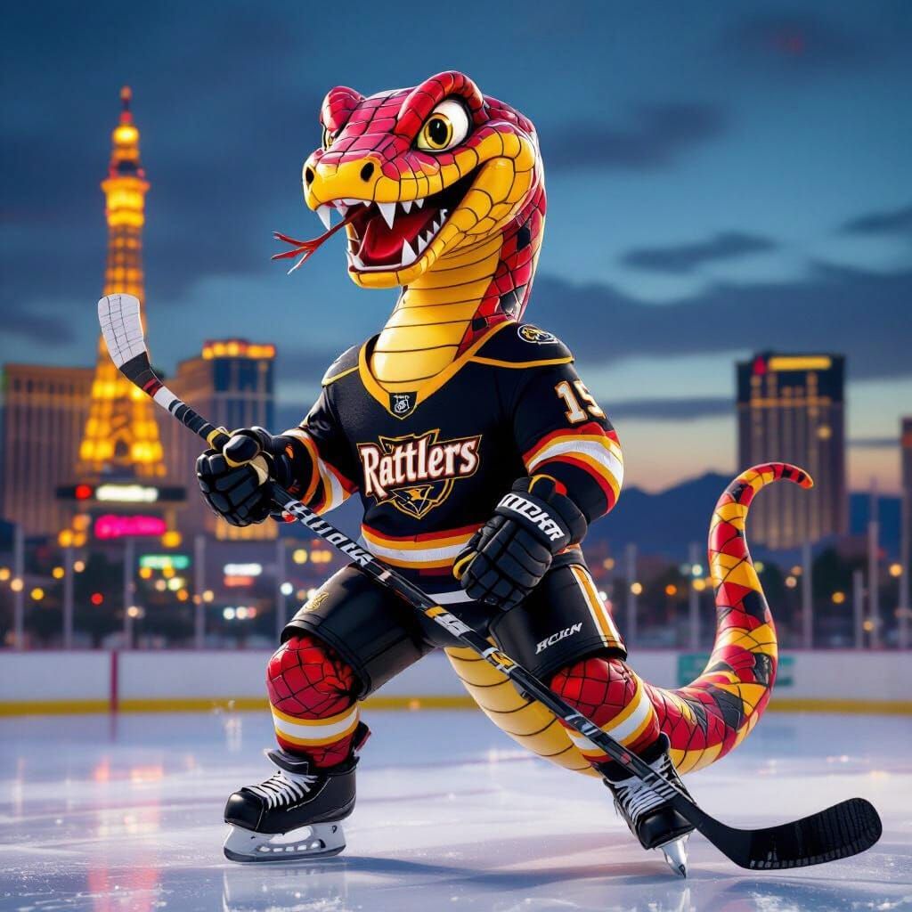 Las Vegas Rattlers NHL Mascot: Fierce Anthropomorphic Snake