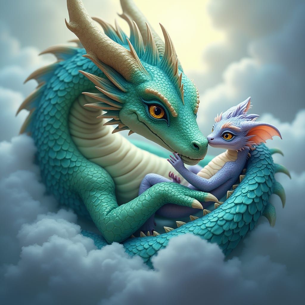 Motherly Devotion in Whimsical Fantasy Art