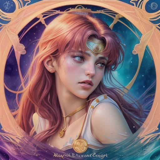 Art Nouveau Sailor Moon Tarot Card