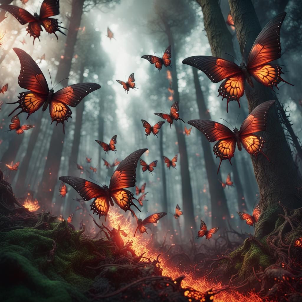 Demonic Butterflies in Hellfire Forest