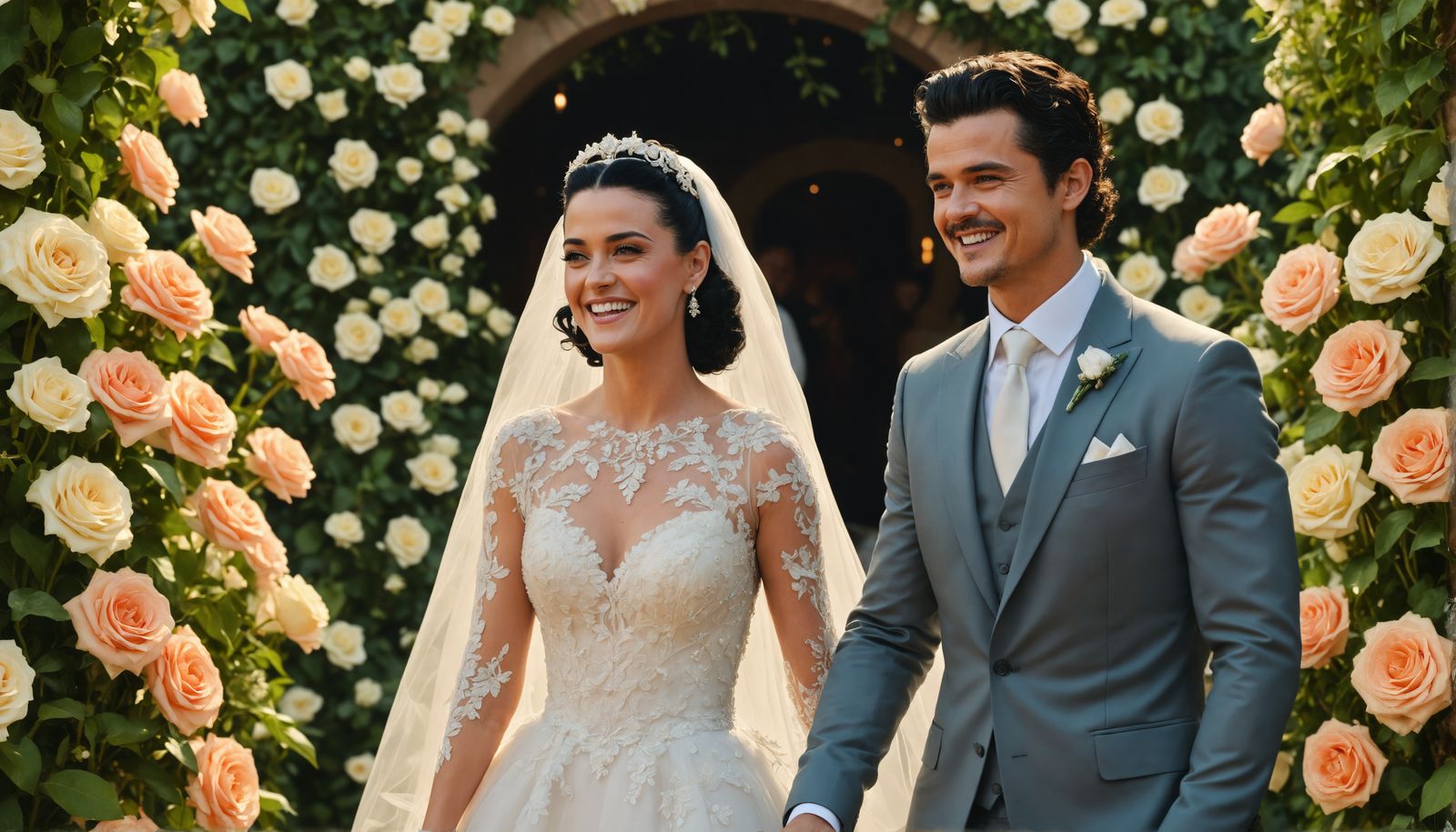 Orlando Bloom and Katy Perry as Happy Groom and Bride