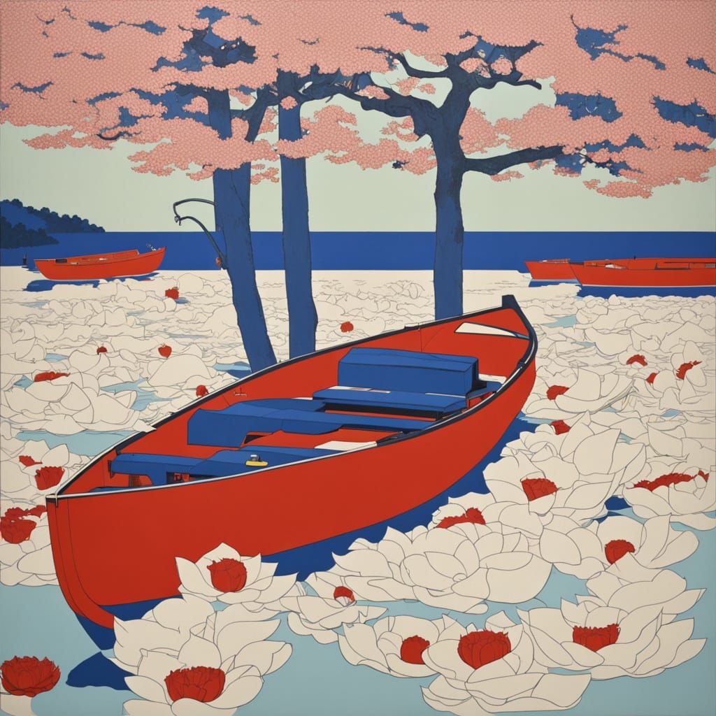 Abstract Lotus Blossom in Expressive Style