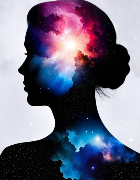 Space Double Exposure Portrait