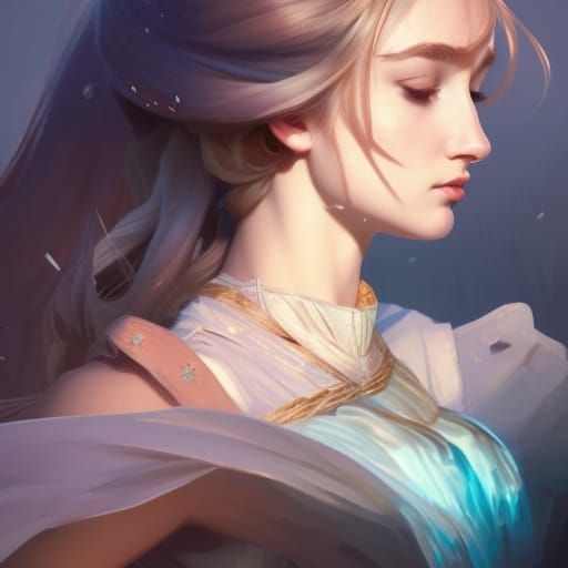 Detailed Portrait of Young Princess in Artgerm Style