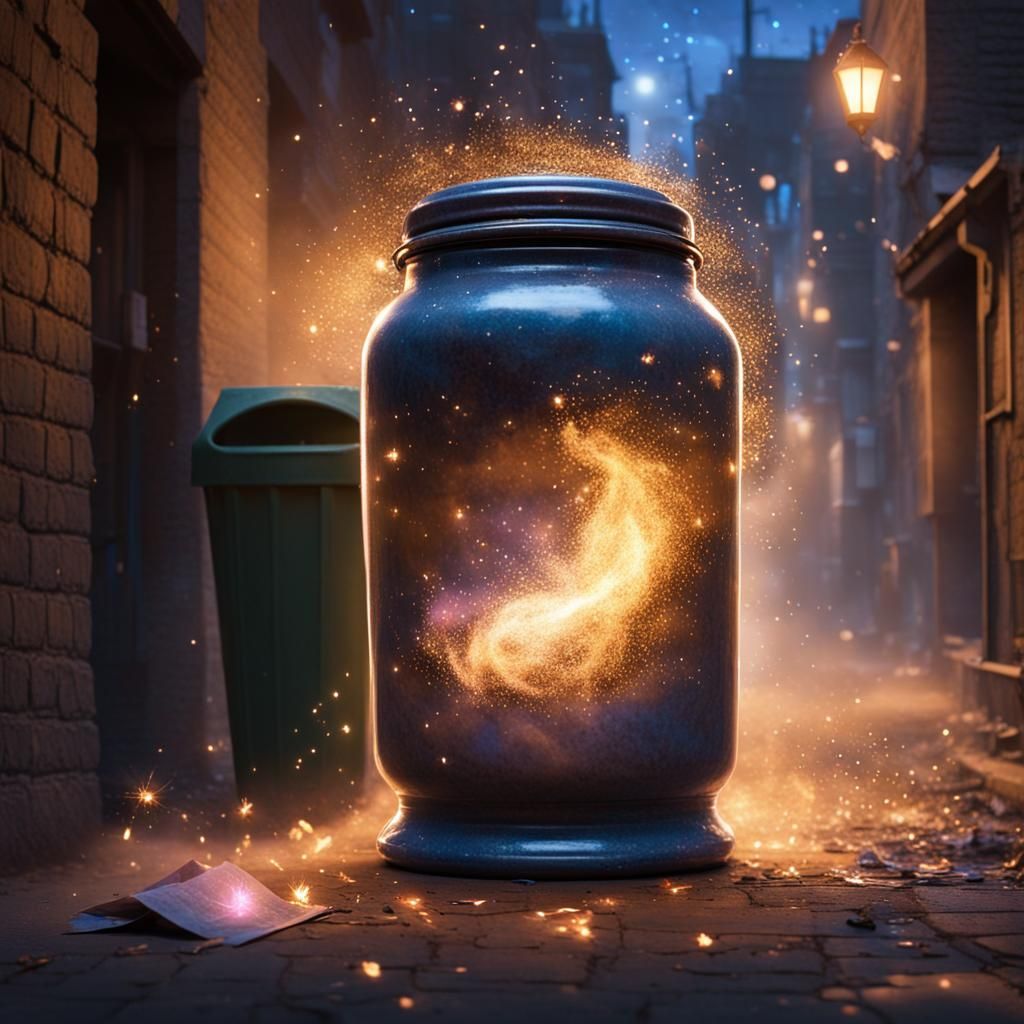 Genie of Wishes Emerges from Jar
