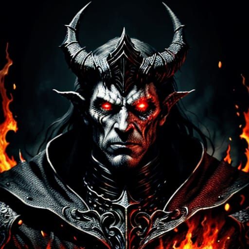 Urizen the Demon King in Dark Fantasy Gothic Style