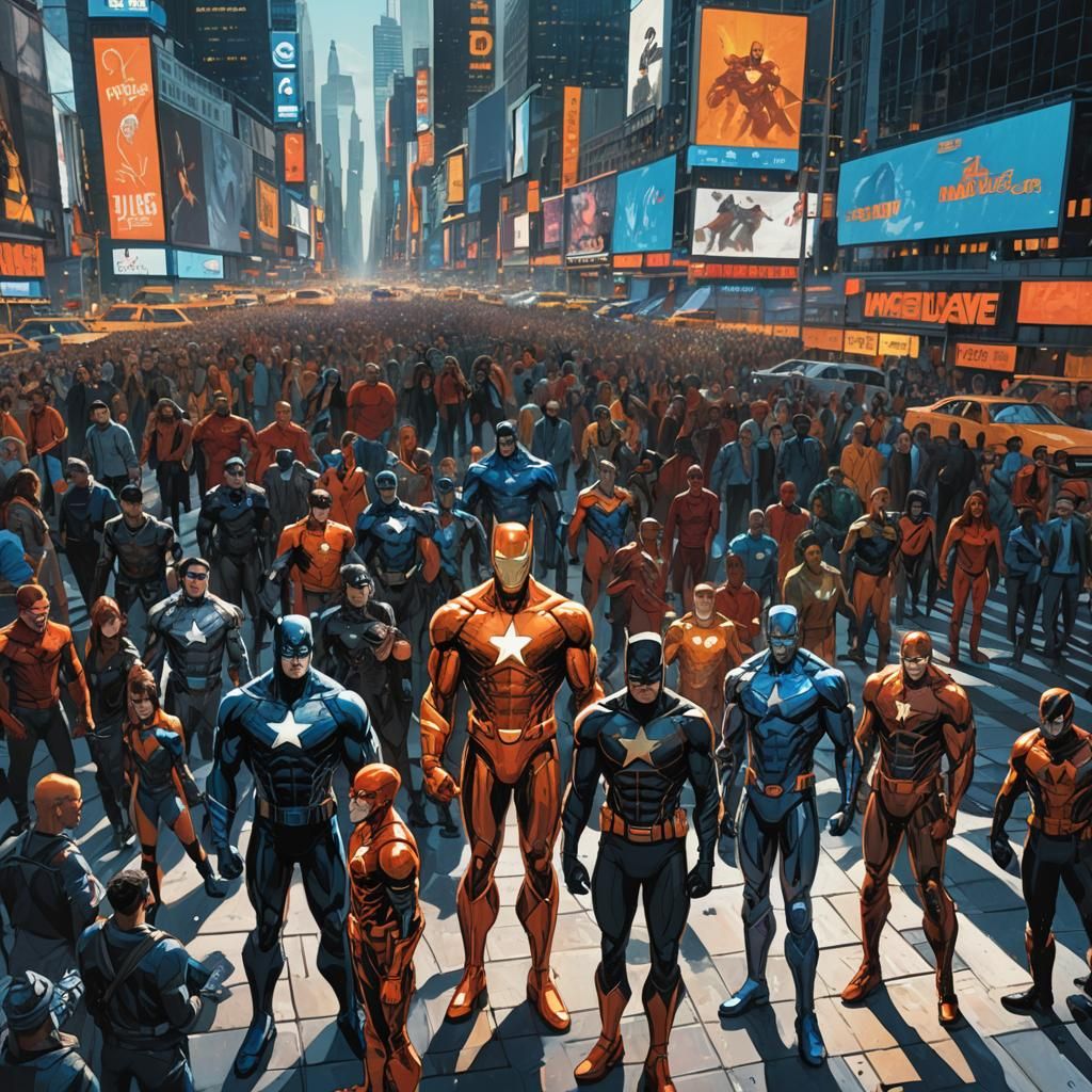 Image Comic Superheroes Gather in Times Square