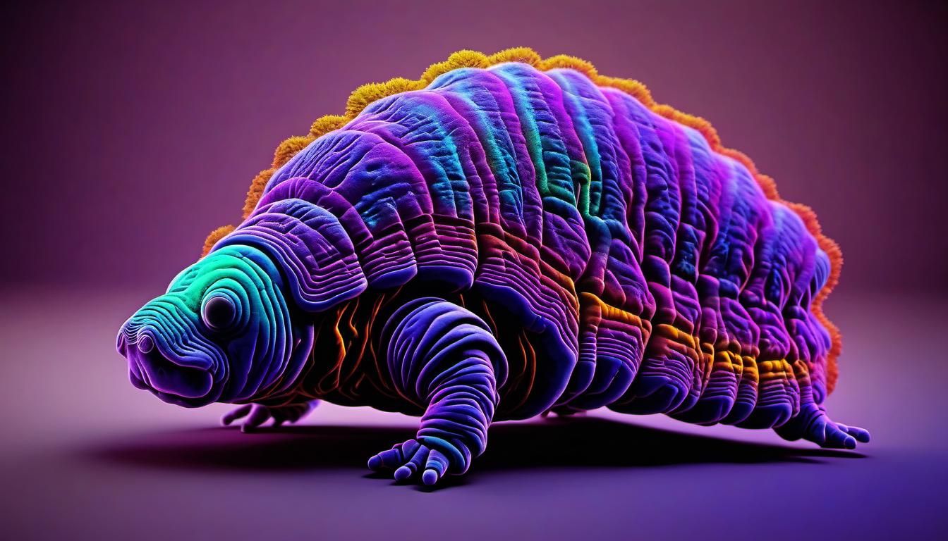 Luminescent Multicolor Tardigrade in Triadic Colors