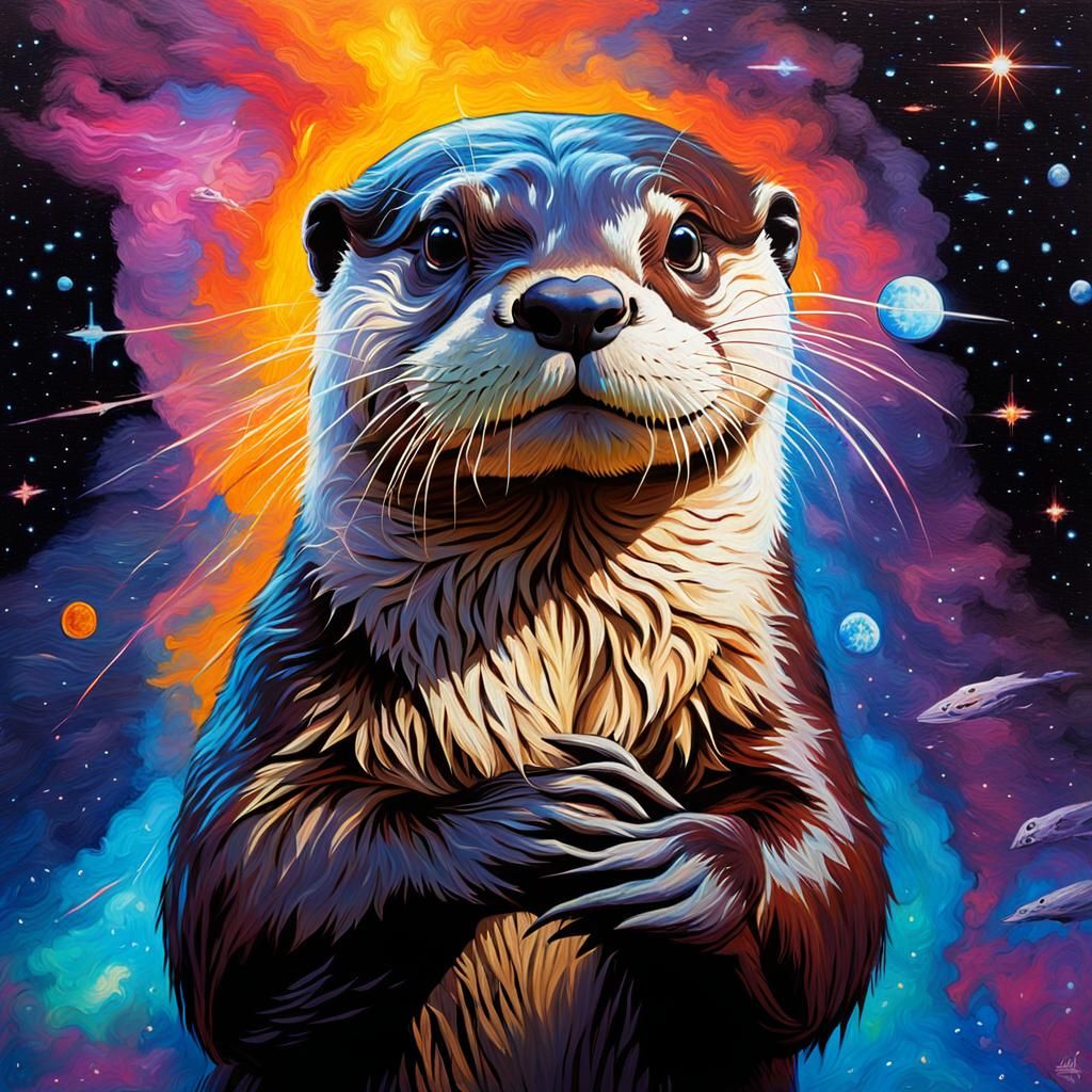 Star Wars Otter in Oil Painting Style