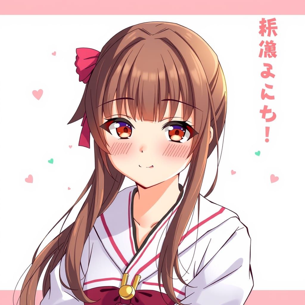 Manga Girl with Ahegao Expression in Anime Style