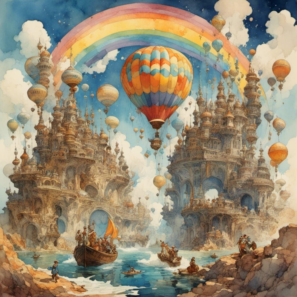 Romantic Watercolor Painting of Gay Pride Men's Love