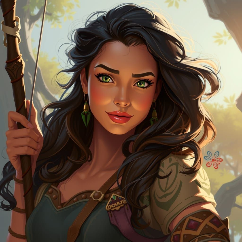 Vintage Cartoon Woman of the Woods in a Fleischer Style