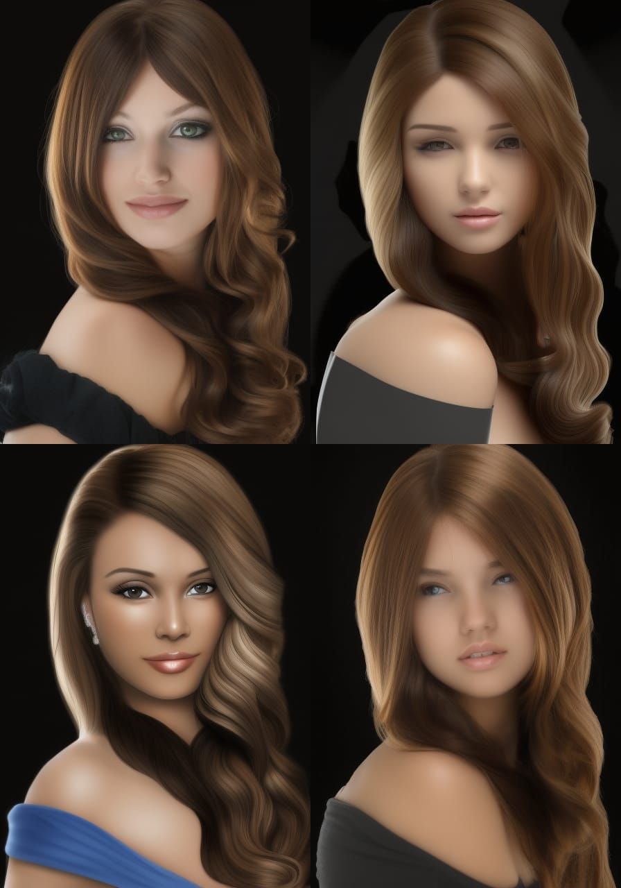 Woman with Long Brown Wavy Hair