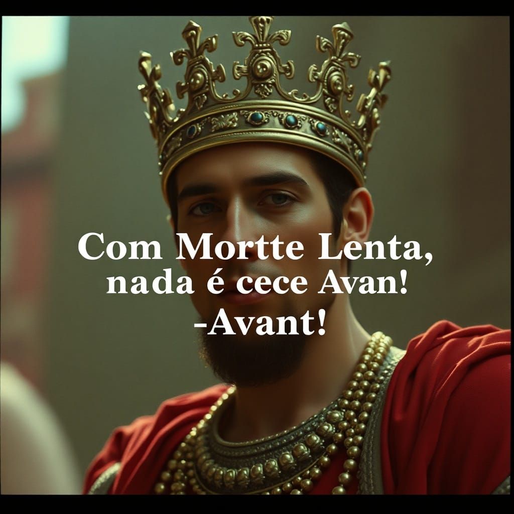 Regal Figure Crowned in Dramatic Cinematic Lighting