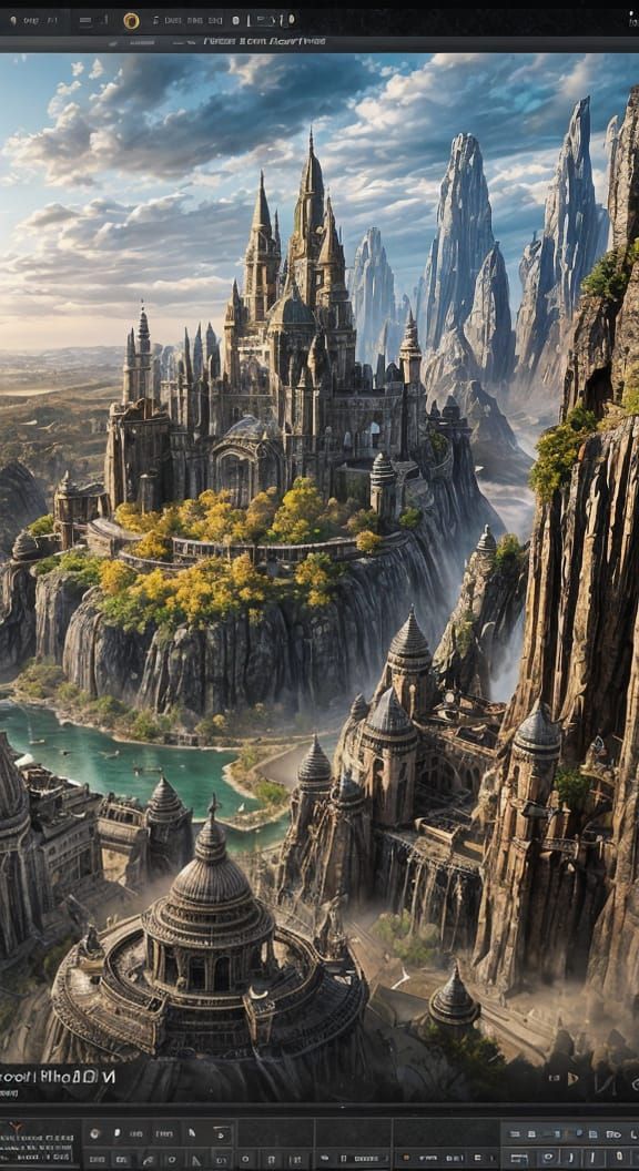 Epic Fantasy Architecture in High Contrast 3D Shading