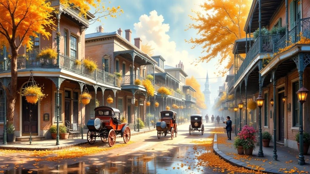 New Orleans Jazz Scene in Watercolor Style