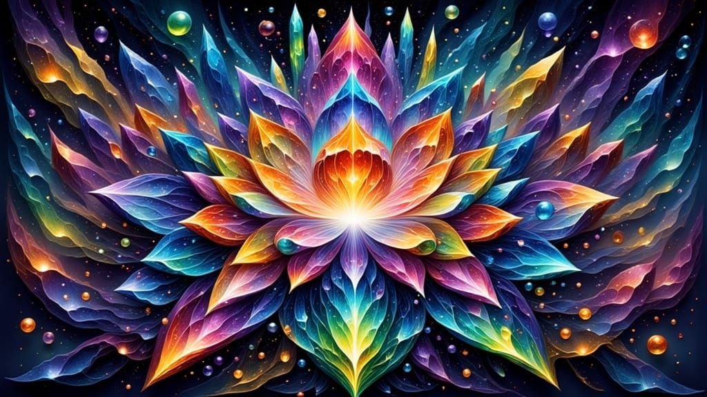 Kaleidoscopic Crystal Mandala in Hyperrealistic Digital Art
