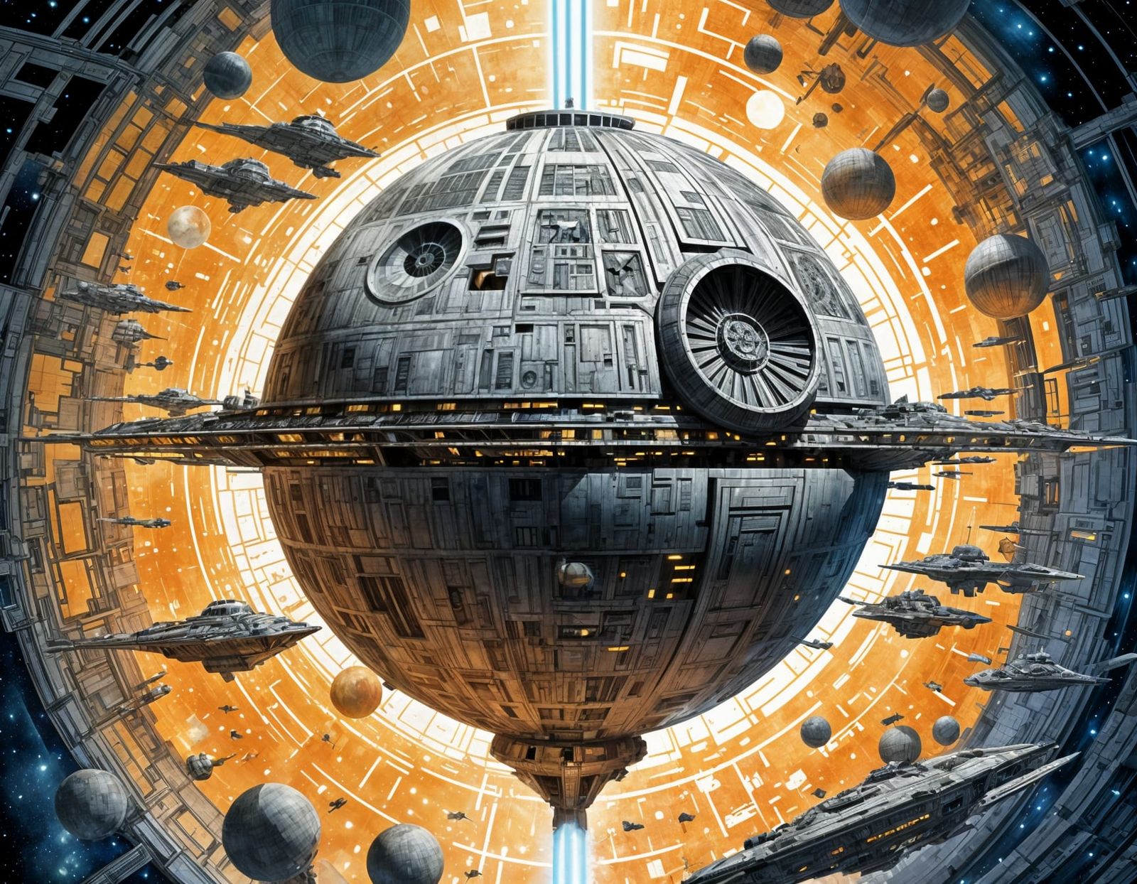 Galactic Battle Unfolds: Death Star Under Rebel Assault