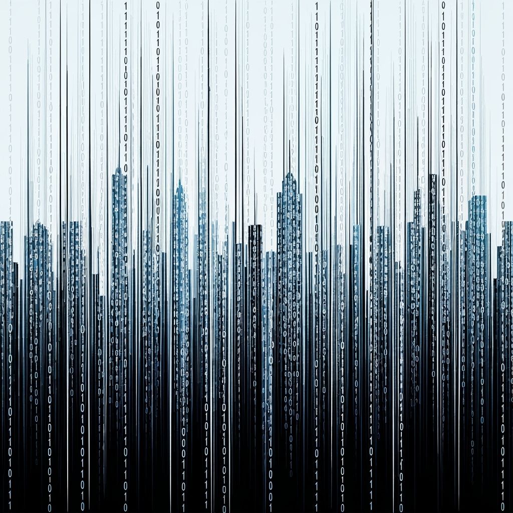 Minimalist Binary Code Cityscape