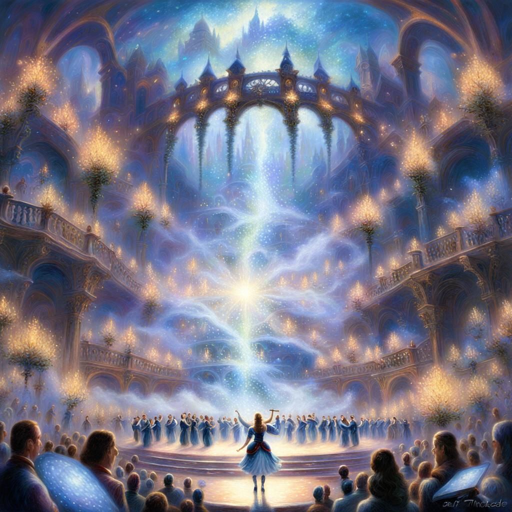 Ethereal Girl Singing on Stage in Hyperdetailed Fantasy