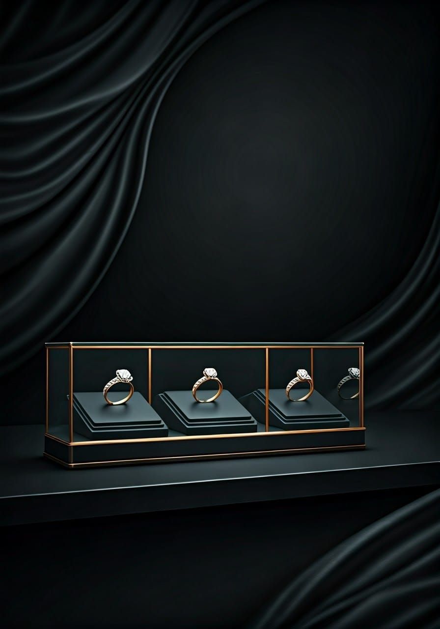 Luxurious Black Background for Diamond Jewelry Showcase