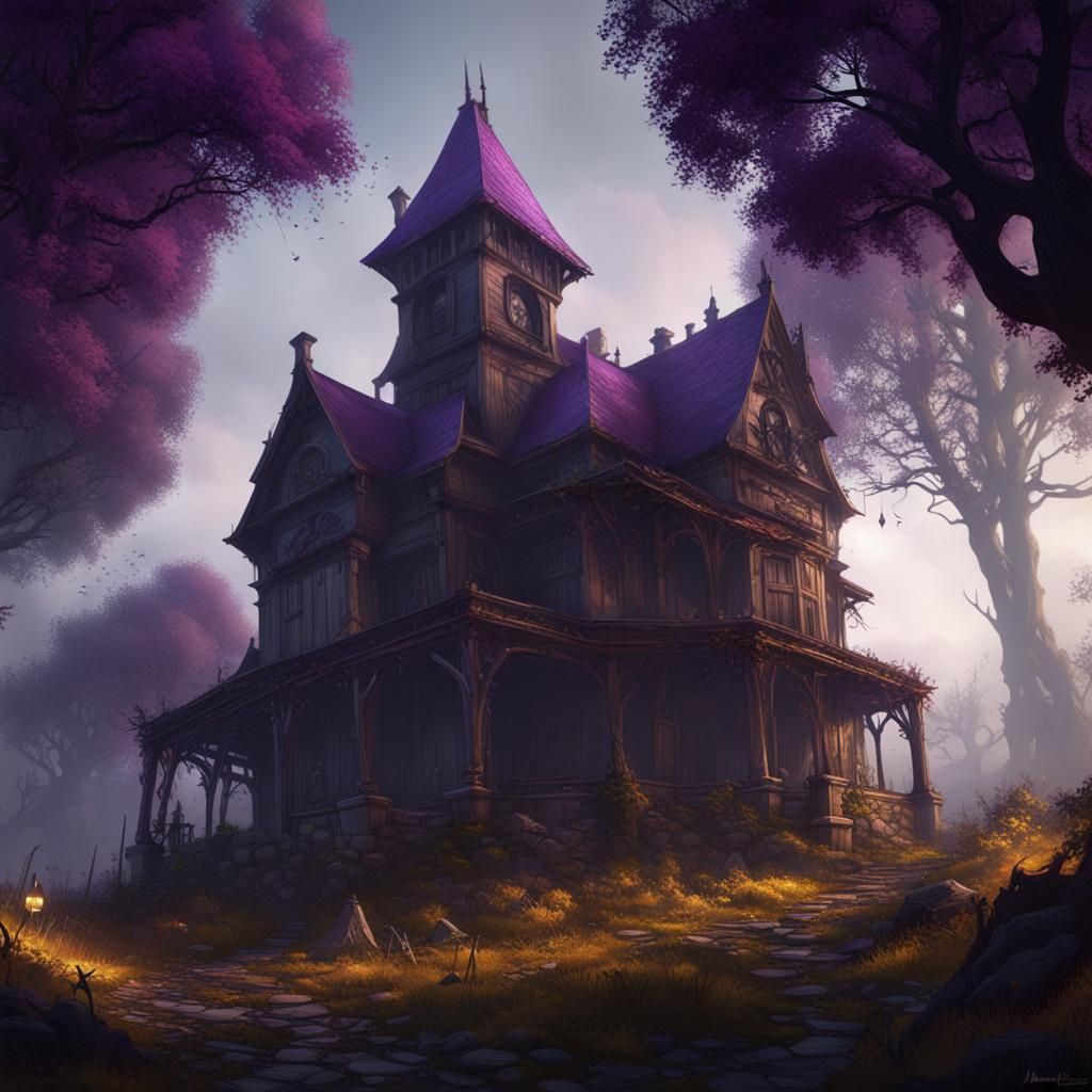 Haunted Countryside in Dark Fantasy Style