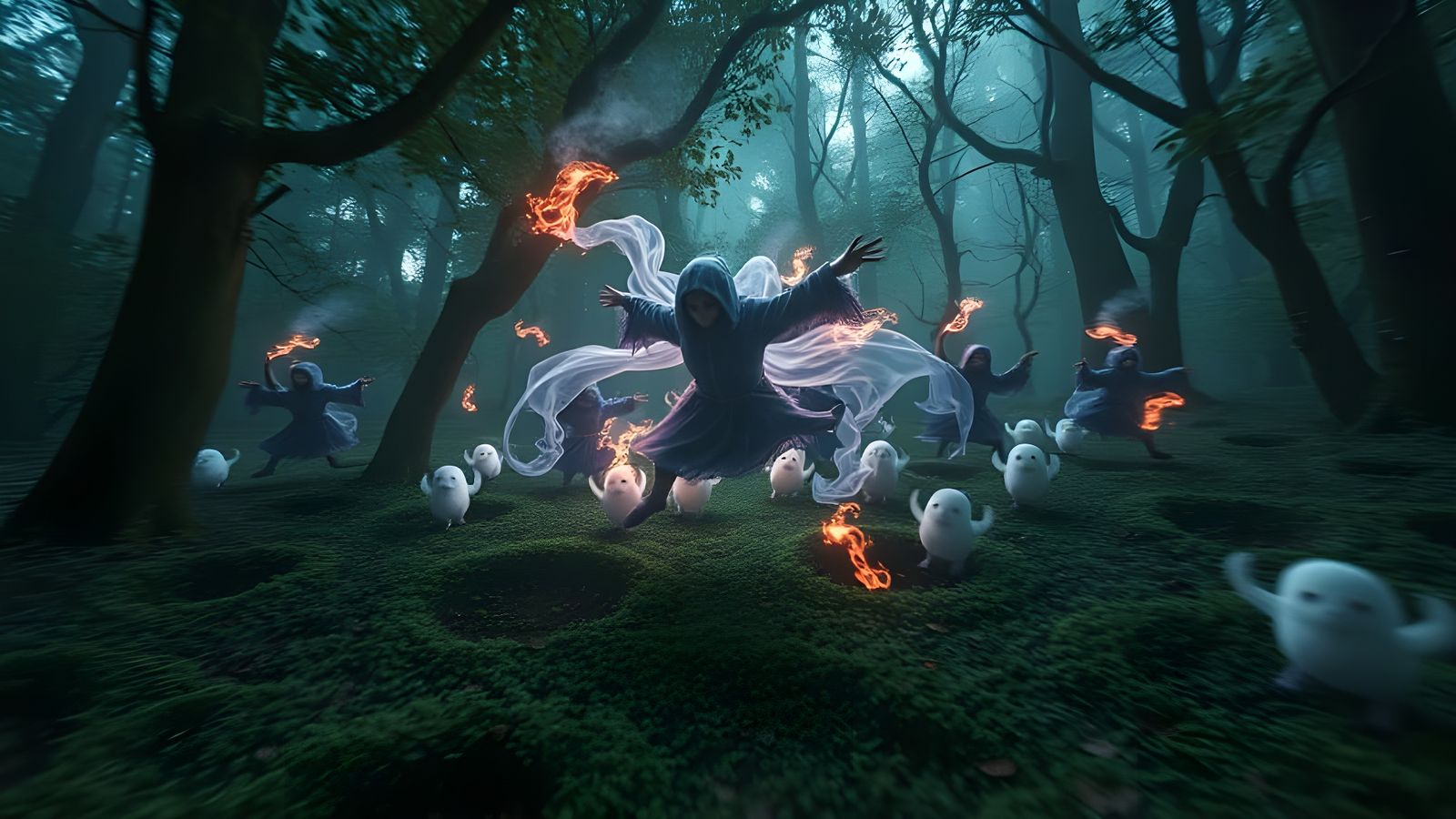 Teenage Anti-Hero Dances with Ghosts in Anime Art